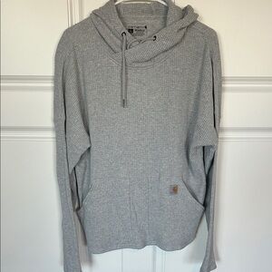 Carhartt Light Gray women’s waffle Hoodie Sweater